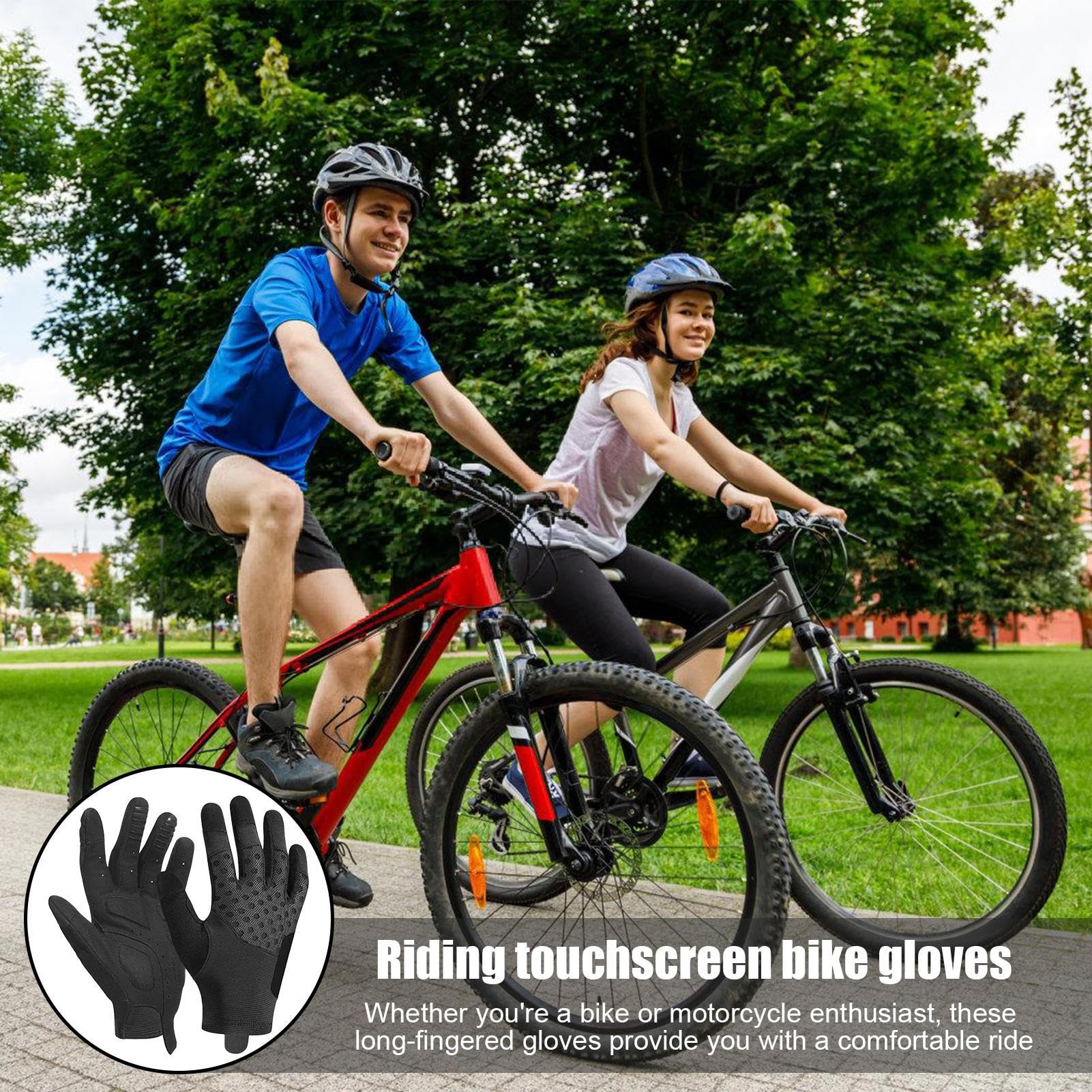 Guantes de ciclismo, guantes antideslizantes acolchados para pantalla táctil, guantes reflectantes de dedo completo para hombre, para invierno, bicicleta de carretera, ciclismo, correr, equitación