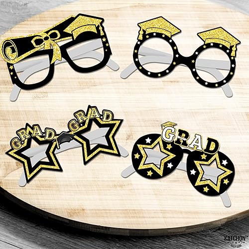 Miniatura 5 de KatchOn, Gafas de graduación con purpurina 2025 – Paquete de 12 | Accesorios de cabina de fotos de graduación 2025 para decoraciones de graduación