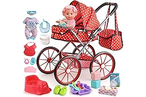 12-Inch Baby Doll Stroller Toy Set