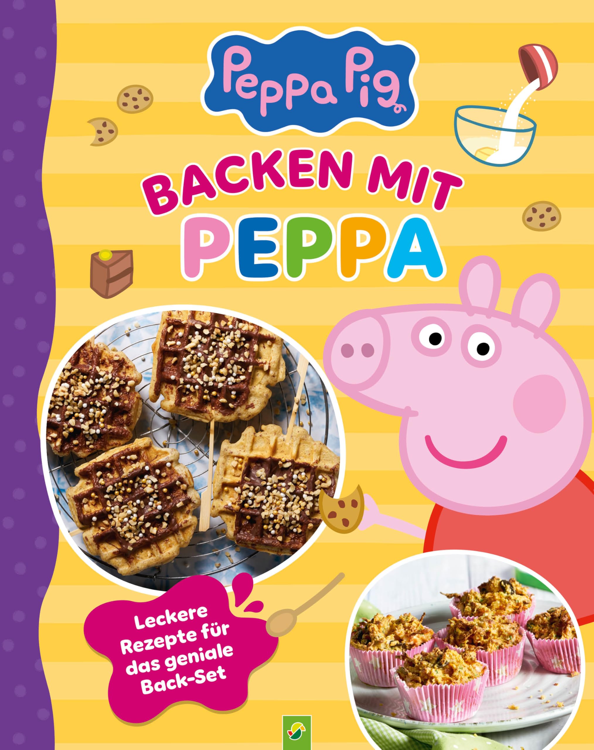 Backen mit Peppa. Peppa Pig: Back-Set für Kinder mit Rezeptbuch und 5 Messbechern. Für Kinder ab 3 Jahren