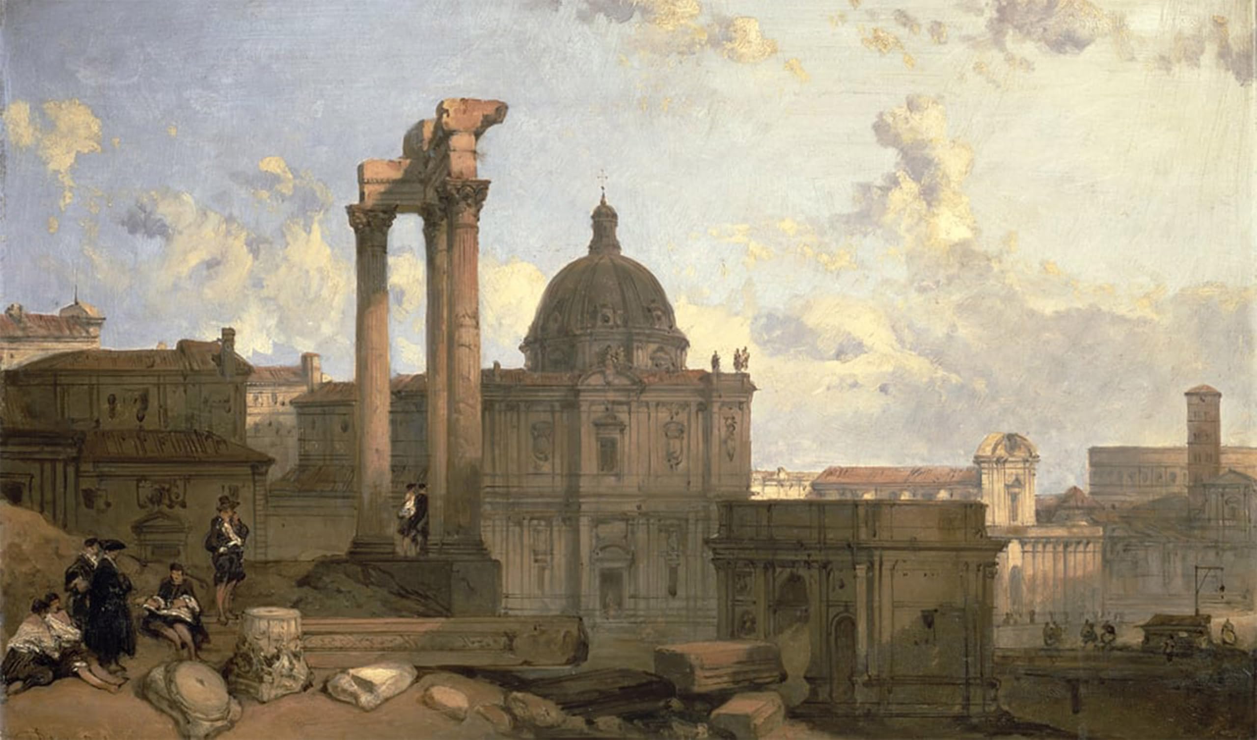 SERENDIPITP Vintage Wall Art Canvas Nordic Poster Canvas Print Picture Ruins of the Roman Forum by David Roberts Wall Art Poster for Home Decor 60x90cm