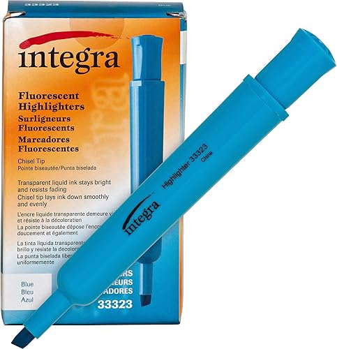 Resaltador de escritorio, punta de cincel, azul fluorescente (ITA33323) disponible en Yaxa Colombia