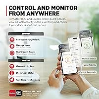 Vista 2 de Kwikset Halo Select Smart Lock Cerradura de Puerta de Entrada sin Llave Wi-Fi y Matter Habilitado Cerrojo Sin Concentrador Necesario, Desbloqueo