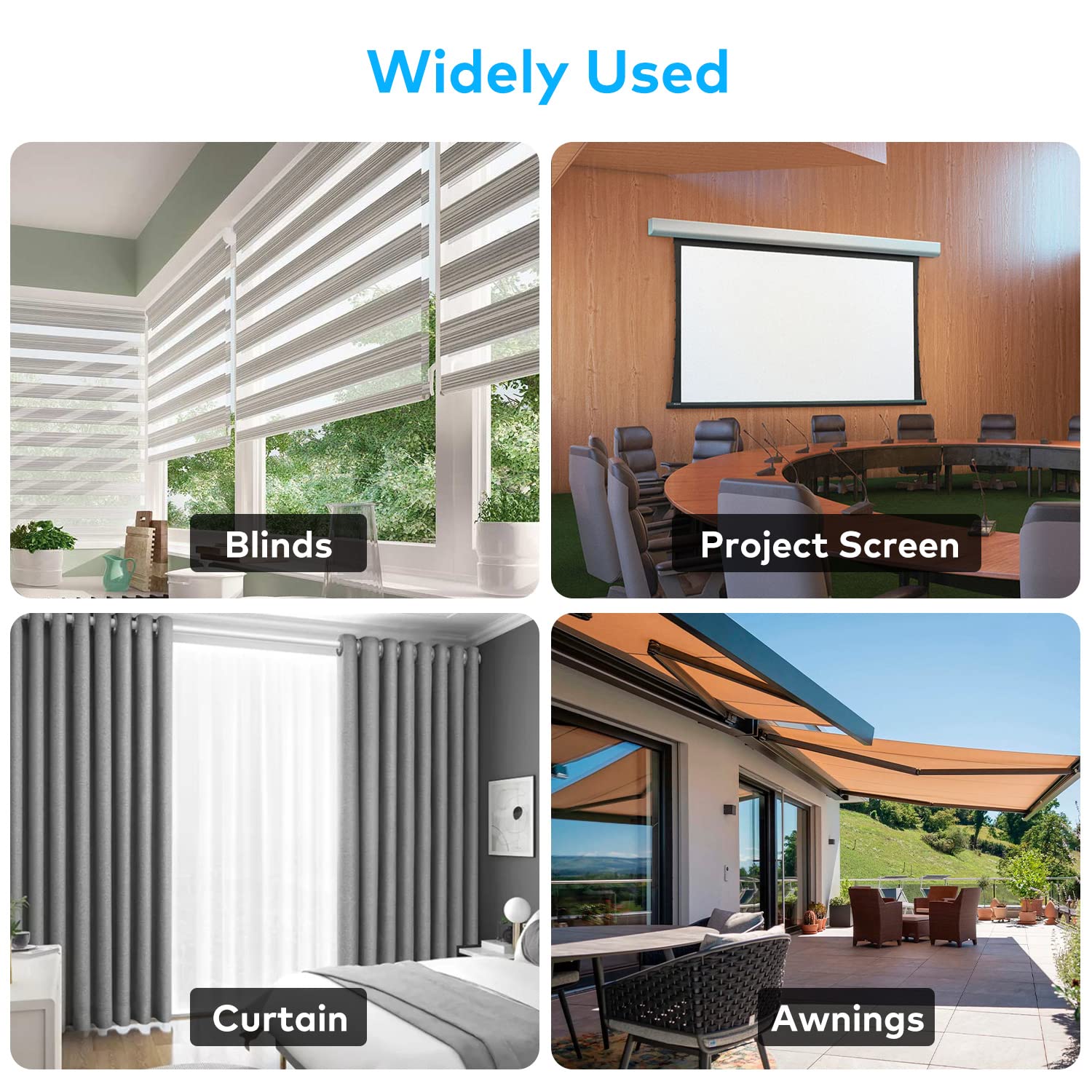 4Pack Interrupteur Volet Roulant Connecté, 86x86mmInterrupteur Tactile pour Rideau de Fenêtre Compatible avec Alexa, Google Home, Contrôle de Pourcentage et Commande Vocale Fil Neutre Requis