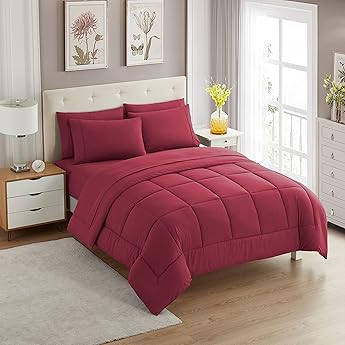 California King Comforter Set - Soft & Breathable 7-Piece Bedding Collection - 1 Comforter, 1 Fitted Sheet, 1 Flat, 4 Pillowcases - Deep Pocket - Premium Quality - Ideal for All Seasons, Navy