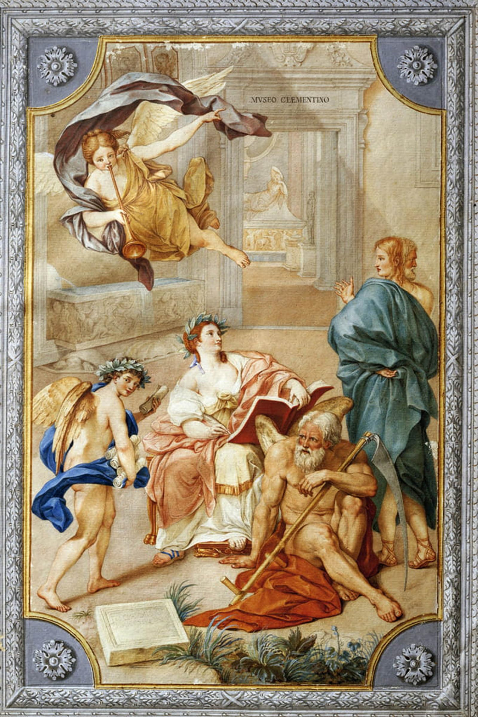 ARTXLXXBN Famous Painting Canvas Artwork Graffiti Print Allegory From the Clementino by Anton Raphael Mengs Portrait Canvas Image for Home Decor 60x90cm