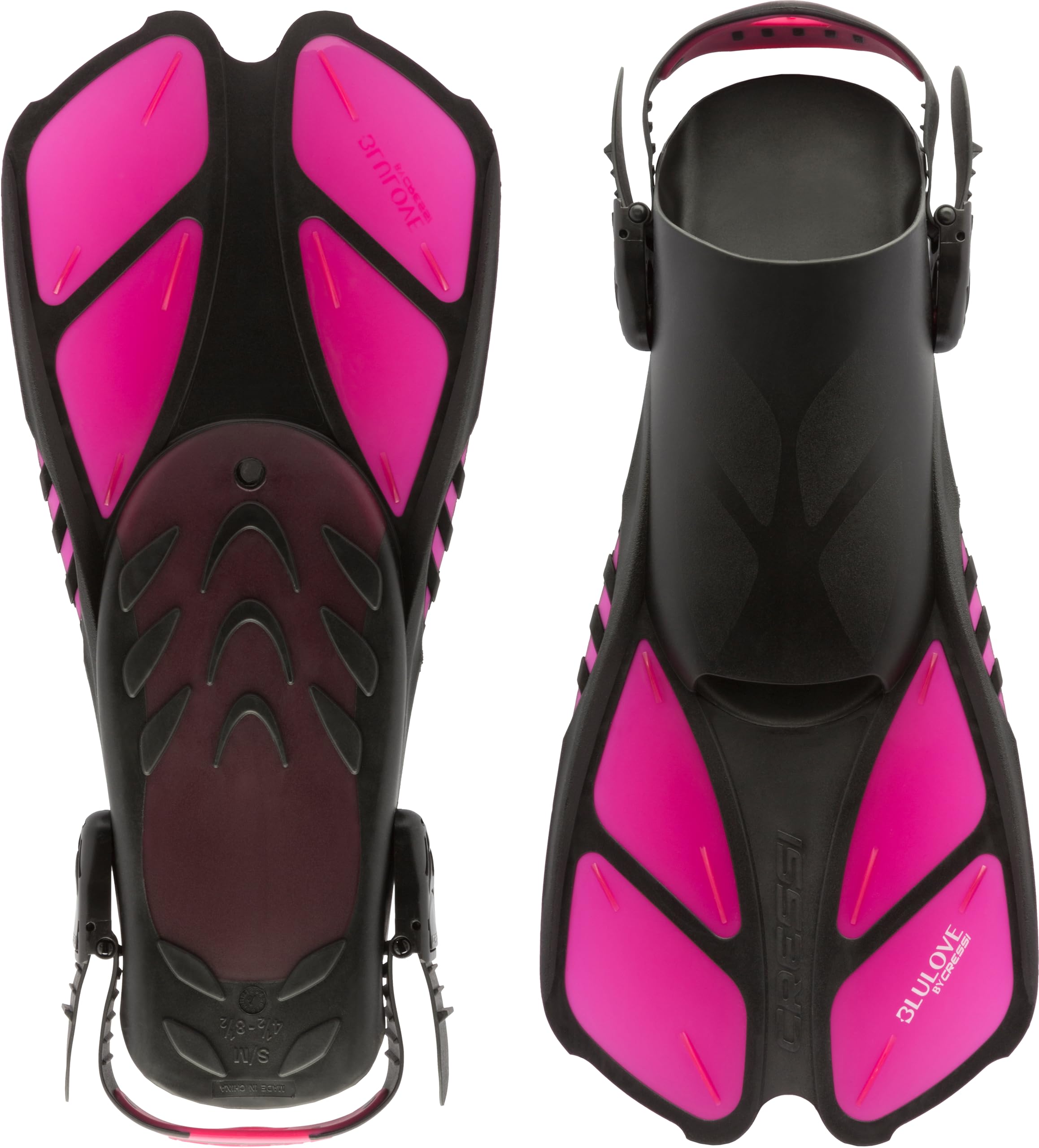 Cressi Aletas de natación Cortas Ajustables para Adultos con Hebillas Ultra Resistentes, Muy Ligeras - Ideal para Viajar | Bonete: diseñado en Italia