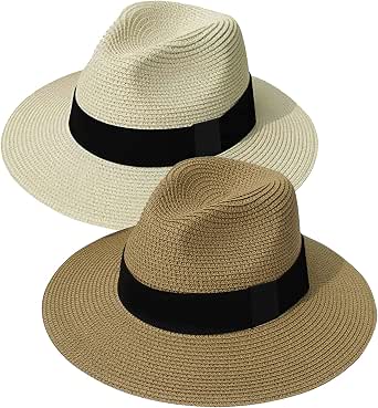 Cappello Sole Donna KXF Con Protezione UV - Tesa Larga Piega Visiera Con Parte Superiore Rimovibile Per Spiaggia