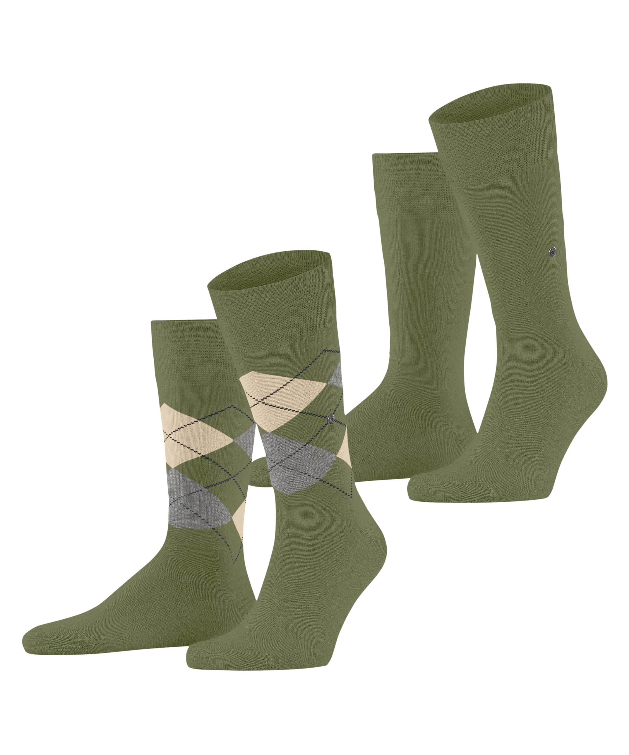 Burlington Men's Vert Football Socks Everyday Argyle Mix (X2)