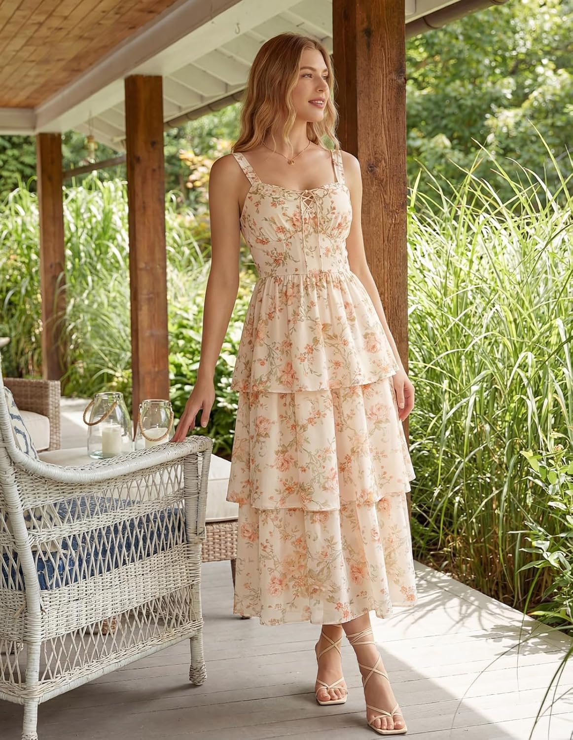 Scarlet Darkness Milkmaid Corset Dress for Women Summer Wedding Guest Dresses Cocktail Floral Sundress with Pockets - Image 2