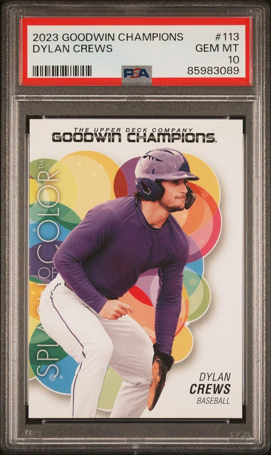 Graded 2023 Upper Deck Goodwin Champions Dylan Crews #113 Rookie RC Baseball Card PSA 10 Gem Mint