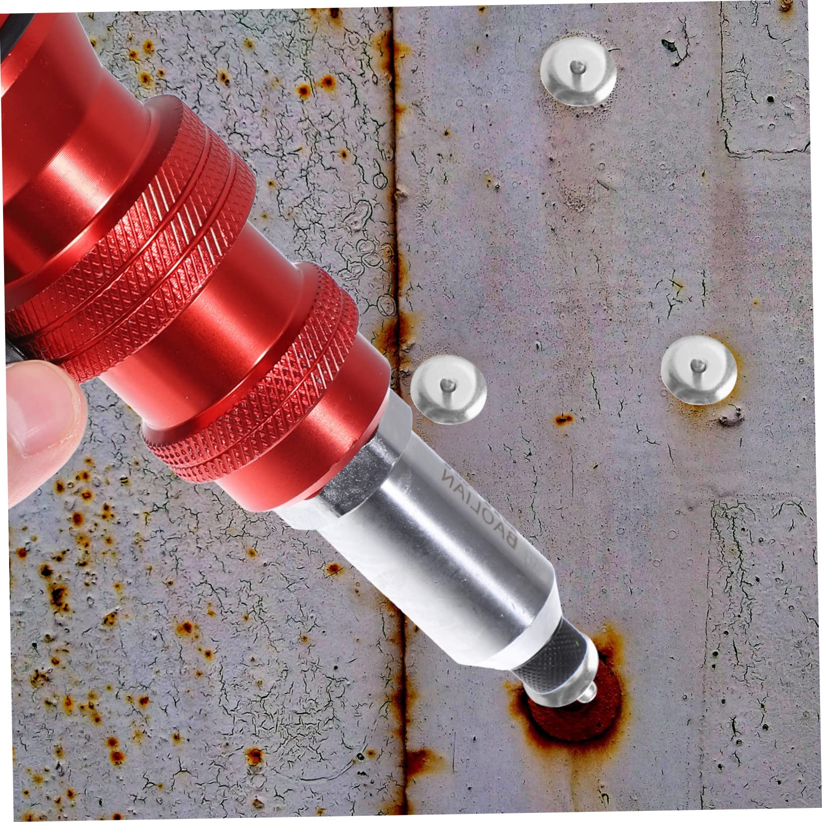 FAVOMOTO 1 Set Electric Rivet Power Tools Automotive Tool Set Impact Drill Adapter Keys Automatic Rivet Tool Set Rivet Adapter Riveter Connector Tool Cordless Riveting Tool Red Car