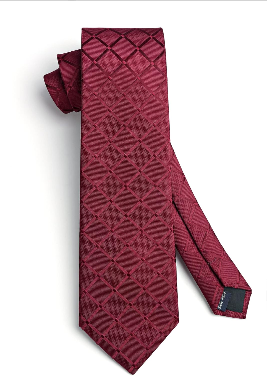 HISDERN Ties for Men Formal Business Plaid Checked Mens Ties and Pocket Square Set Classic Wedding Necktie Handkerchief - Image 5