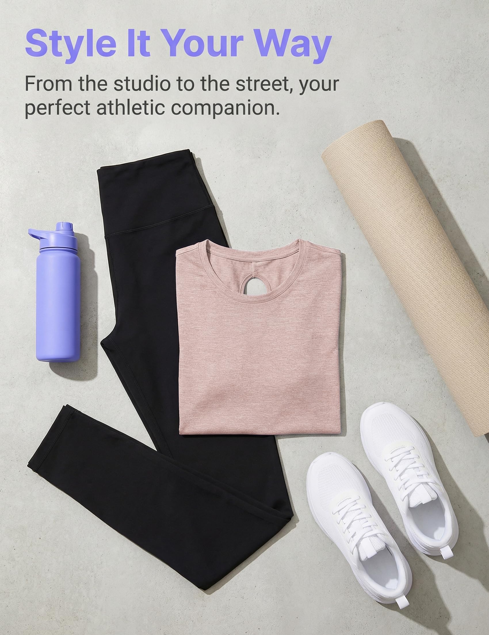 Camiseta Deportiva Mujer Manga Corta Cuello Redondo Transpirable y de Secado Rápido para Fitness Yoga Running Entrenamiento S-XXL