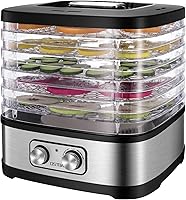 OSTBA 5-Tray Food Dehydrator for Jerky, Fruits, Herbs, Veggies - 240W Electric Dryer, 95-158°F Temp Control, BPA-Free, Dishwasher Safe, Recipes
