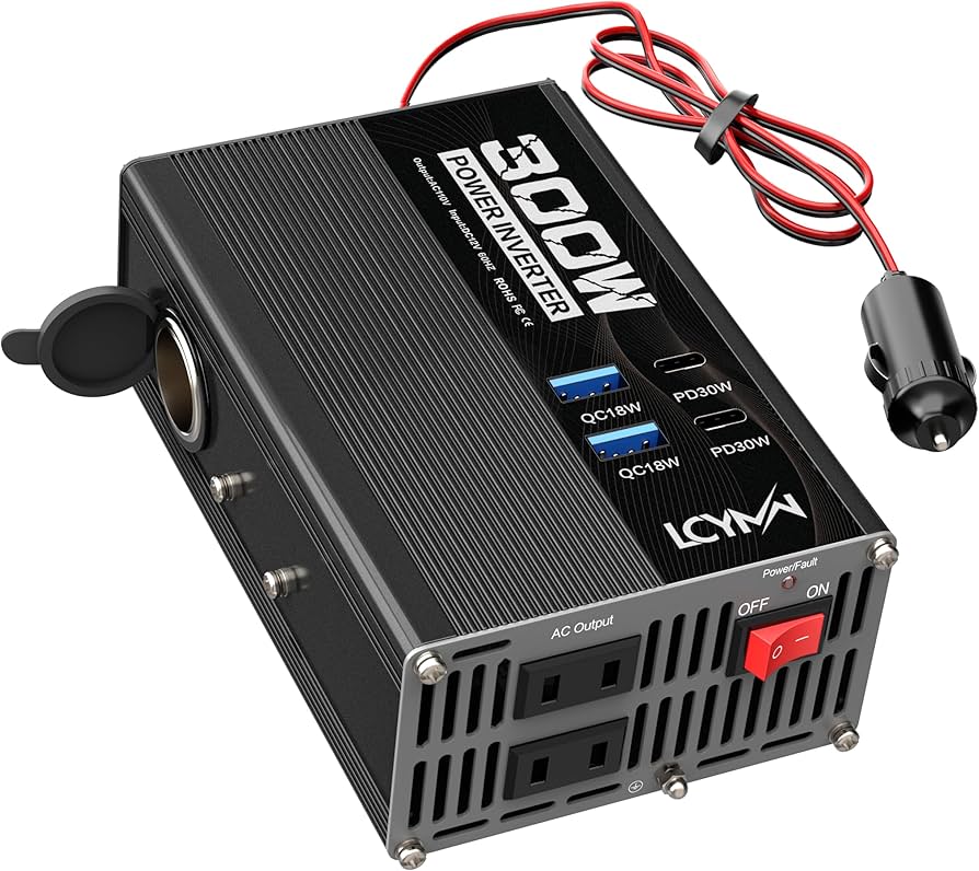Amazon.co.jp: LCYMW インバーター 300W シガーソケット コンセント