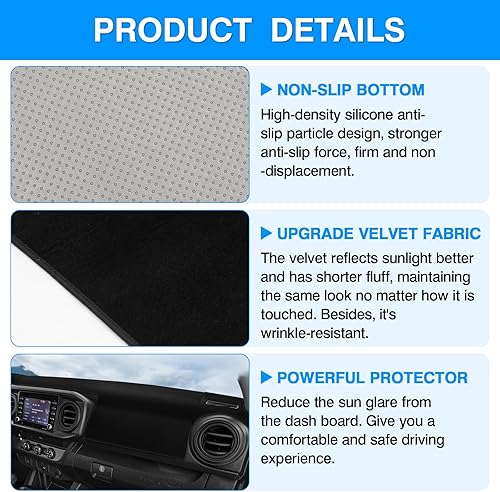 Vista 61 de Autorder Alfombrilla para tablero de instrumentos para Toyota 4Runner 1990-1995, accesorios para camioneta, cubierta de salpicadero, alfombrilla