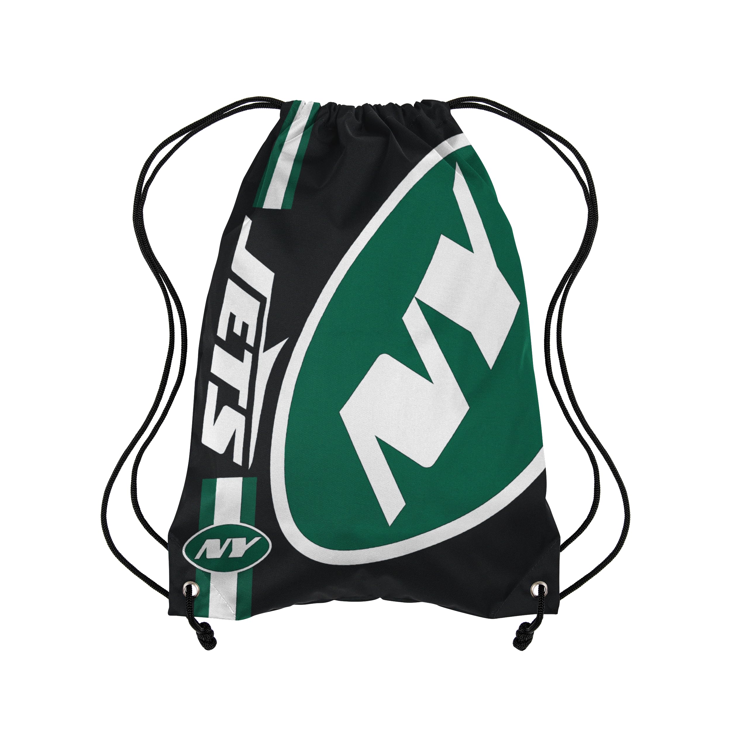 FOCO New York Jets NFL Alternate Color Big Logo Drawstring Backpack - Black