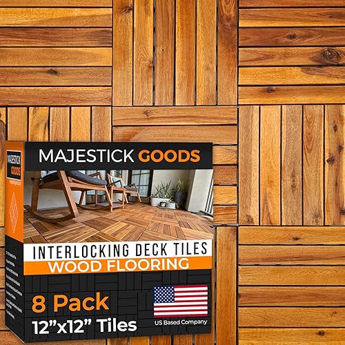 Azulejos de cubierta entrelazados - Suelo de madera a presión  Piso de madera de acacia de 12 x 12 para patio  Click Floor Decking Tile Outdoors