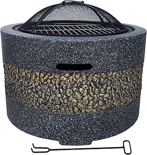 Garden Fire Pit Outdoor Party BBQ Fire Pit Outdoor,Backyard Patio Garden Fireplace BBQ Grill Firepit Bowl Outdoor Heaters & Outdoor Party BBQ Fire Pit Fire Pits for Large