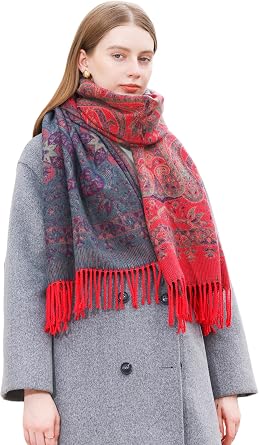 Wander Agio Warm Fashion Scarf Long Shawl Large Blanket Winter Wraps Scarves for Women Cashmere Jacquard Vintage Paisley