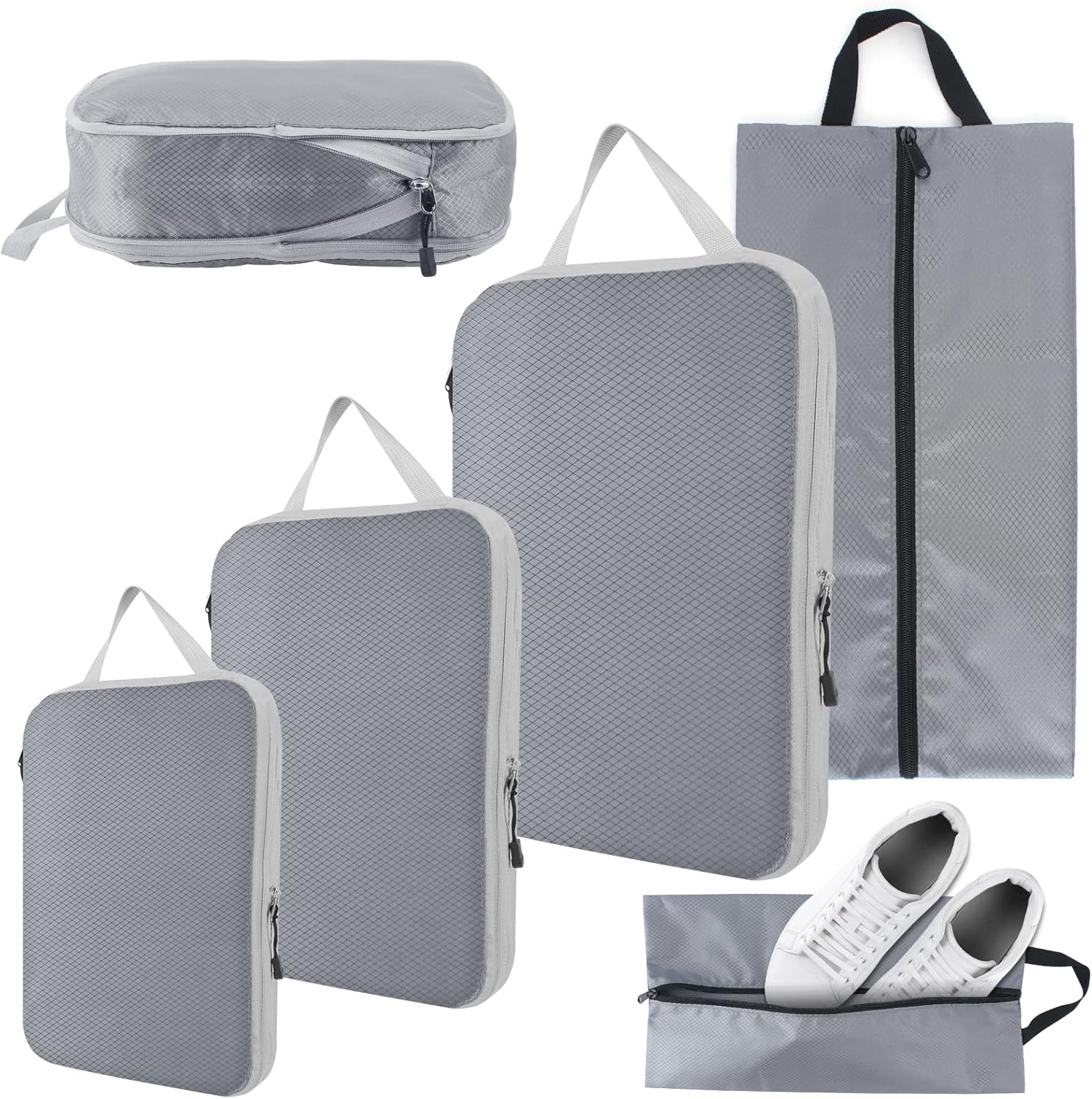 Compression Packing Bags, 4Piece Compression Packing Cubes Set with