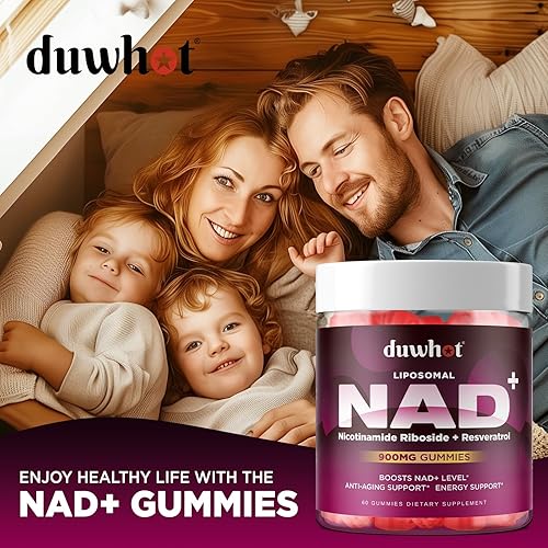 Miniatura 7 de NAD Suplemento gomitas sin azúcar, liposomal B3 nicotinamida ribósido resveratrol 900 mg para mujeres y hombres, suplemento NAD+ con quercetina y
