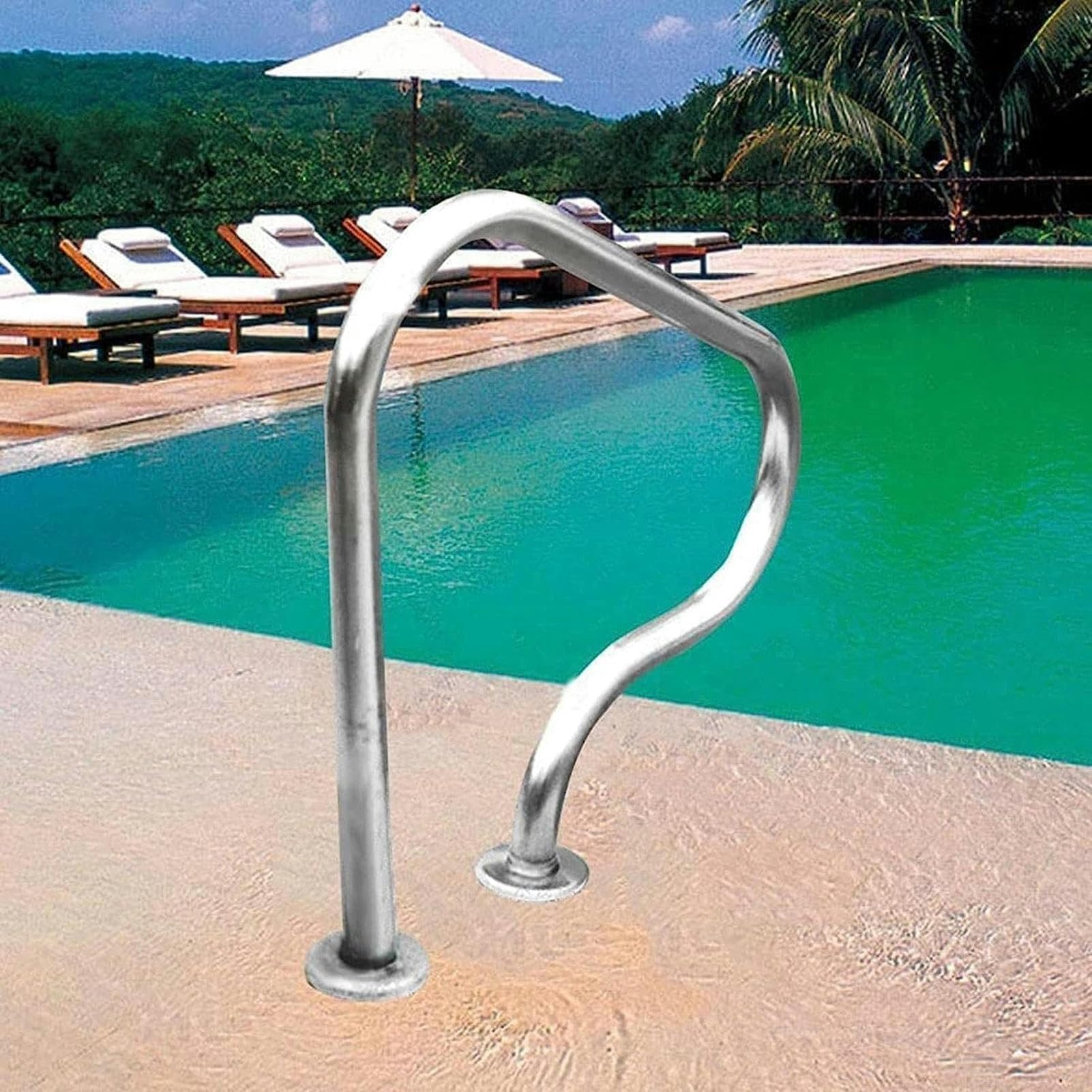 Pasamanos de piscina, pasamanos de seguridad para uso en interiores y exteriores, pasamanos de piscina de diseño humanizado para mayor apoyo y estabilidad