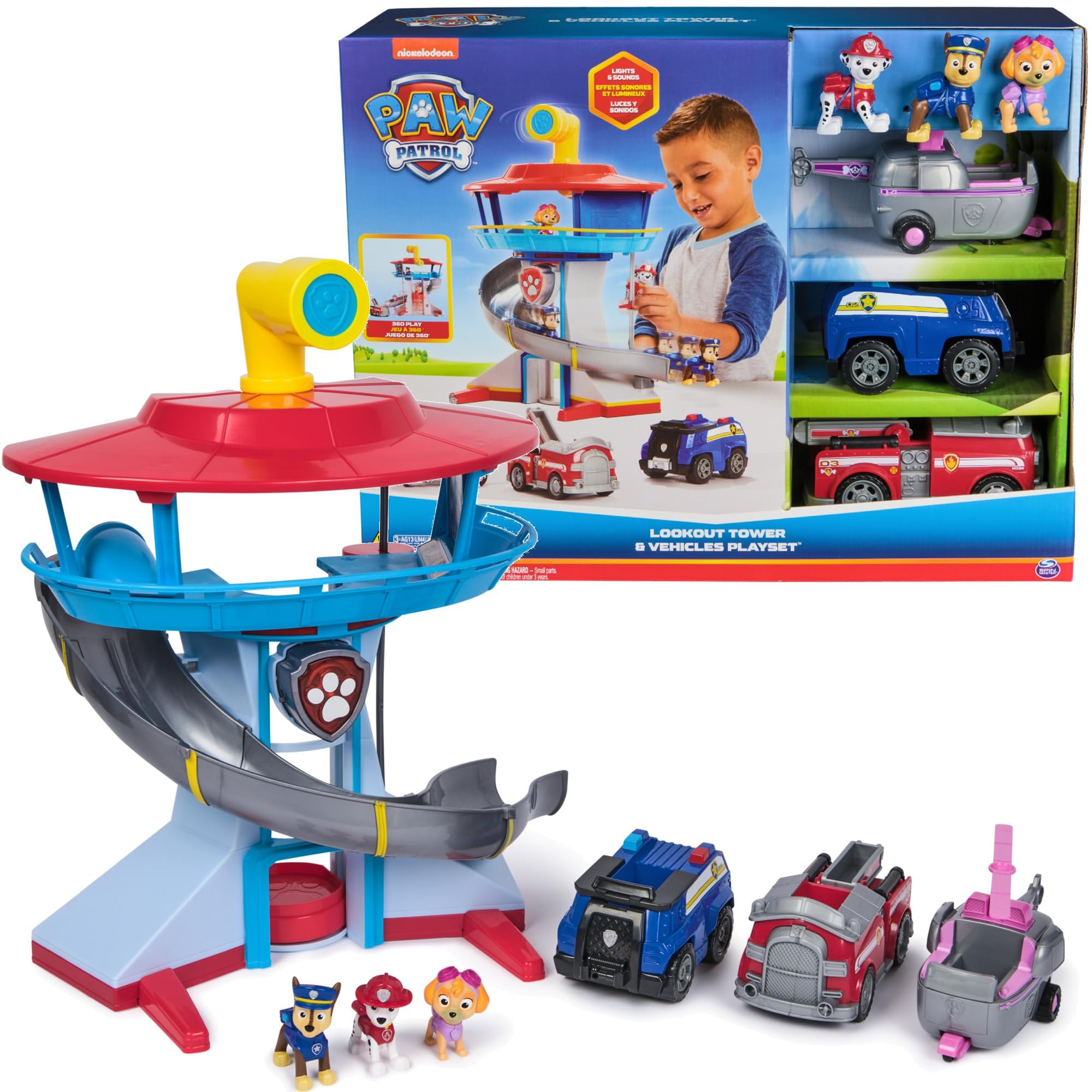PAW PATROL Kwatera główna ze światłem i dźwiękiem, pojazdami i figurkami
