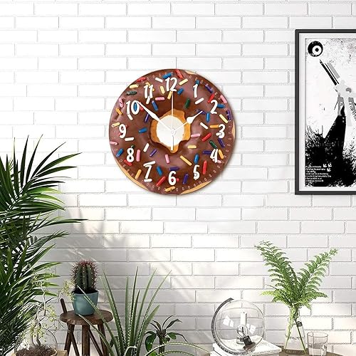 Miniatura 3 de Reloj de pared redondo de madera con movimiento de barrido sin tictac reloj de pared de estilo moderno adecuado para dormitorio estudio dormitorio