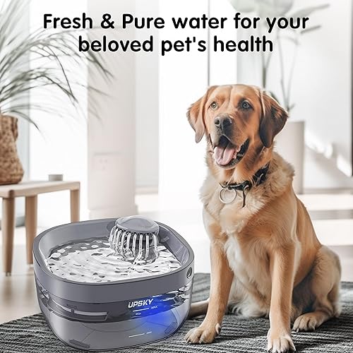 Miniatura 7 de UPSKY Fuente de agua para perros, dispensador automático grande de agua para perros, fuente de agua ultra silenciosa para gatos, fuente de agua para