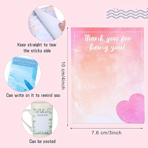 Miniatura 2 de 12 notas adhesivas de apreciación de 3 x 4 pulgadas, divertidas motivadoras, inspiradoras, positivas, modernas, lindas, motivacionales, para listas