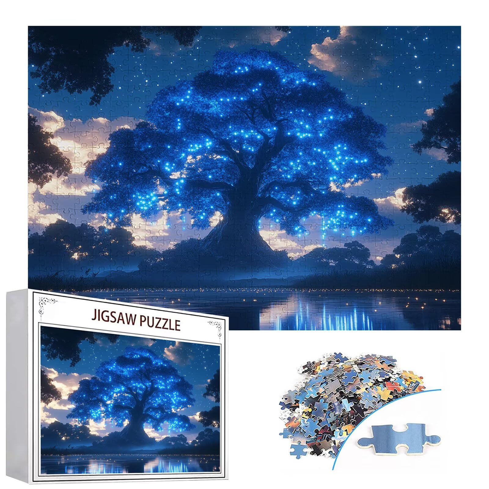 Puzzle 3000 elementów Krajobraz Drzewo dla dorosłych 122 x 81 cm Unikalne Rzemiosło Klasyczne 3D Drewniana układanka do rodzinnych gier aktywnych, układanka zrób to sam do dekoracji ścian domu