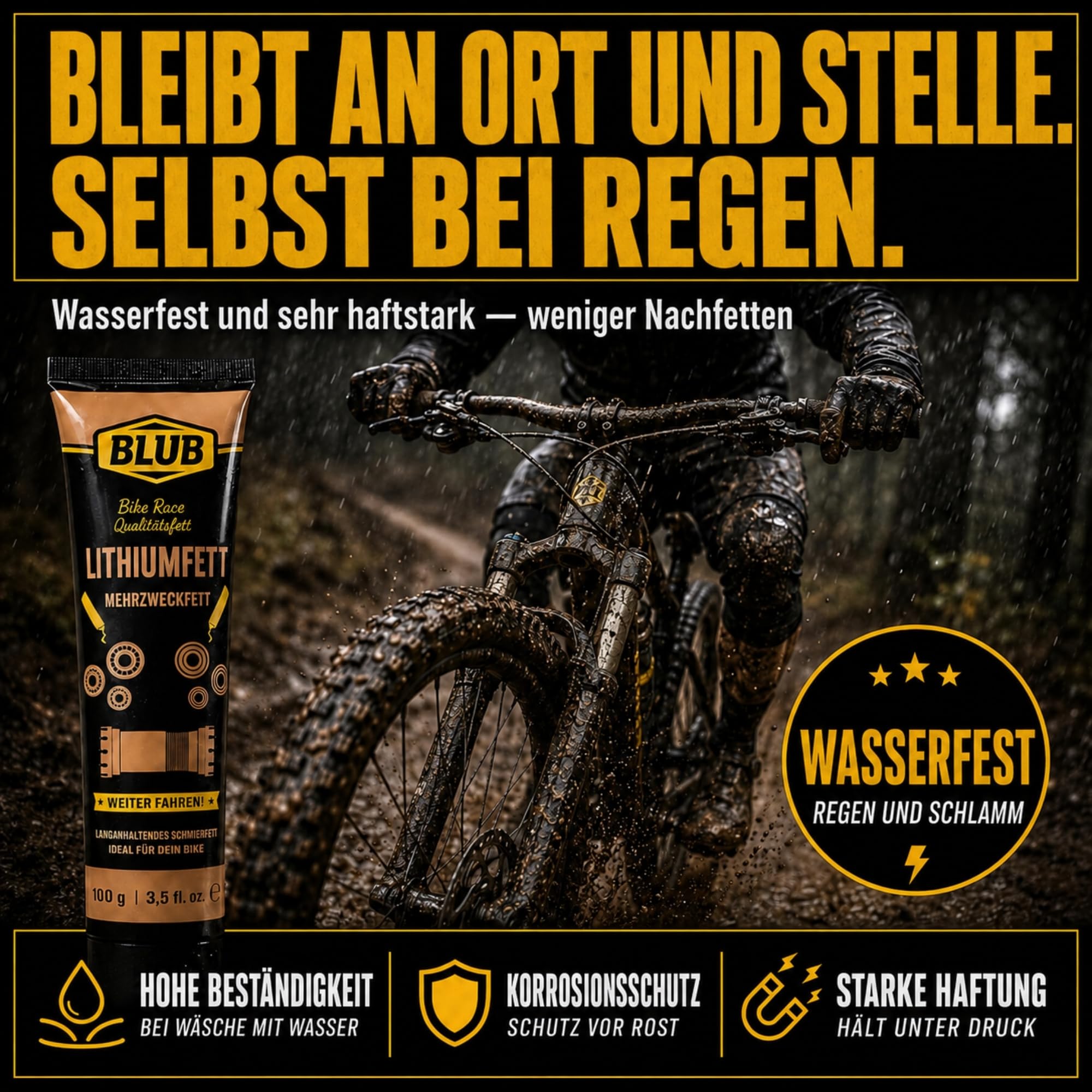 mountainbike lager fetten BLUB Fahrrad Fett 100 g Lithium Lagerfett, Fett Bike Grease NLGI 2 Product Variant:Frameset (Frame & Fork) - Black/Red Category:Fahrräder_Thun Paso ML  68mm  BSA Fiido Air – Leichtes