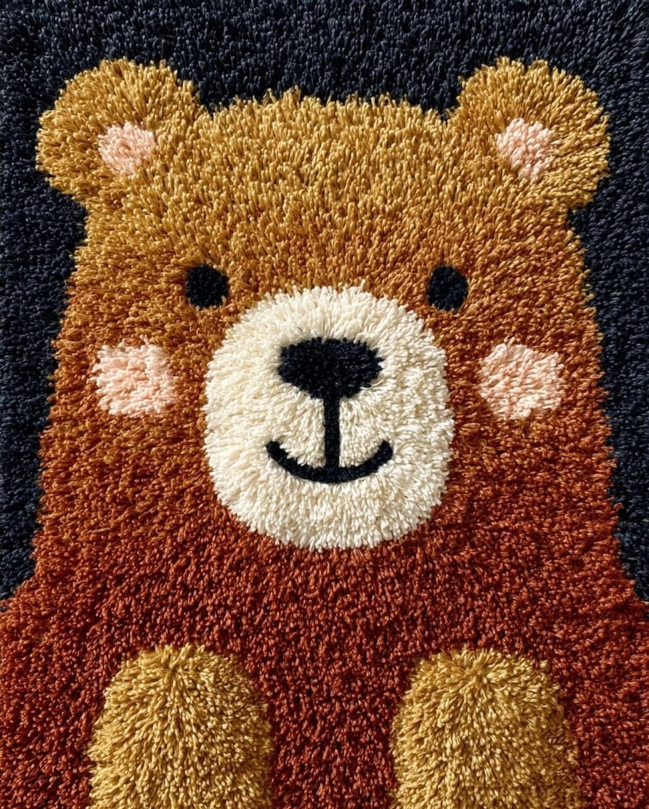 Wallphantom DIY Latch Hook Rug Making Kit for Adults,Cartoon Bear