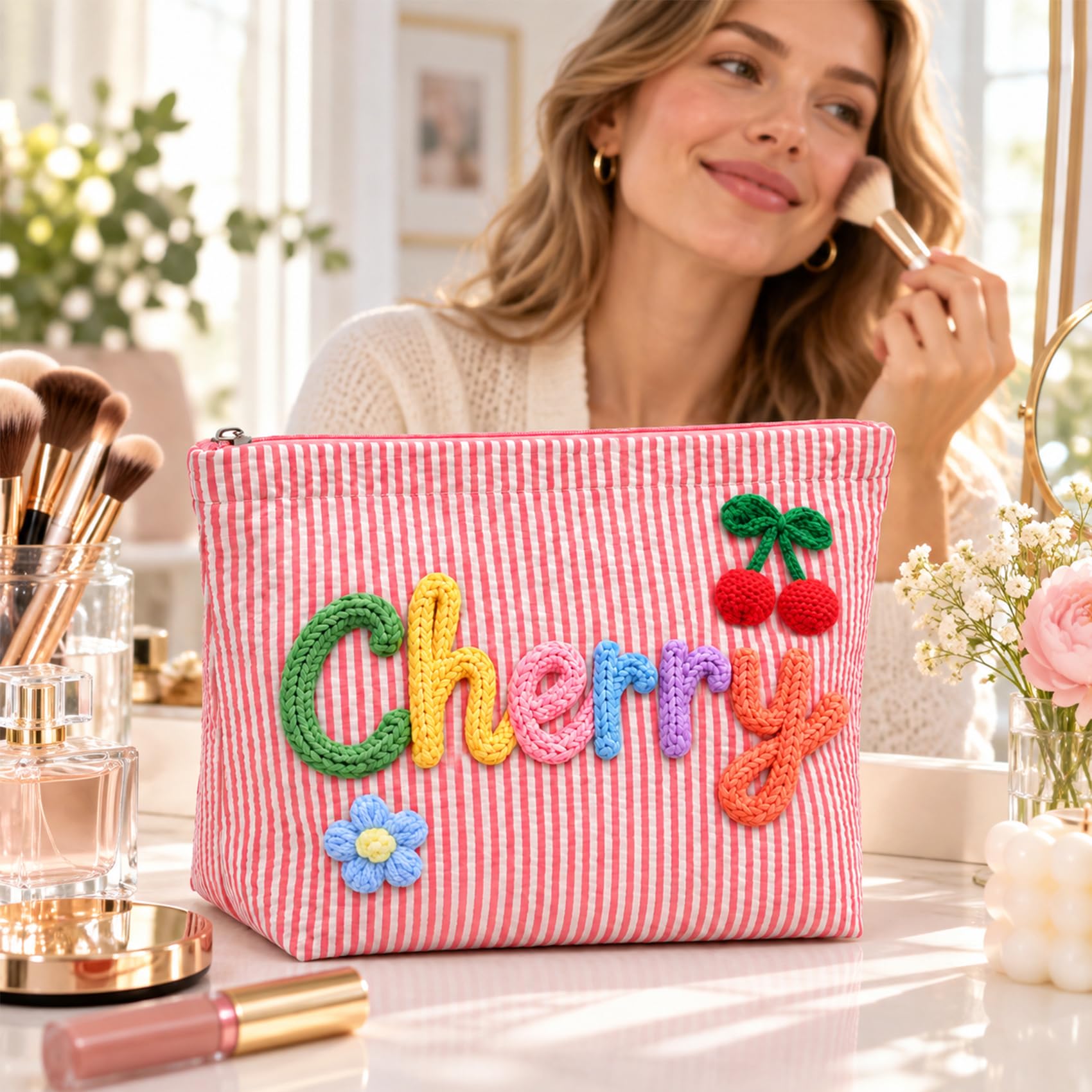 Neceser de Maquillaje Personalizado con Nombre, Bolsa de Viaje