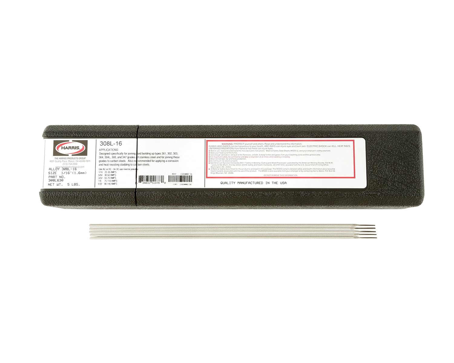 Exсluѕіvе Sресіаl Harris 308L650 308L-16 Stainless Electrode, 10 lb, 3/32" x 12"