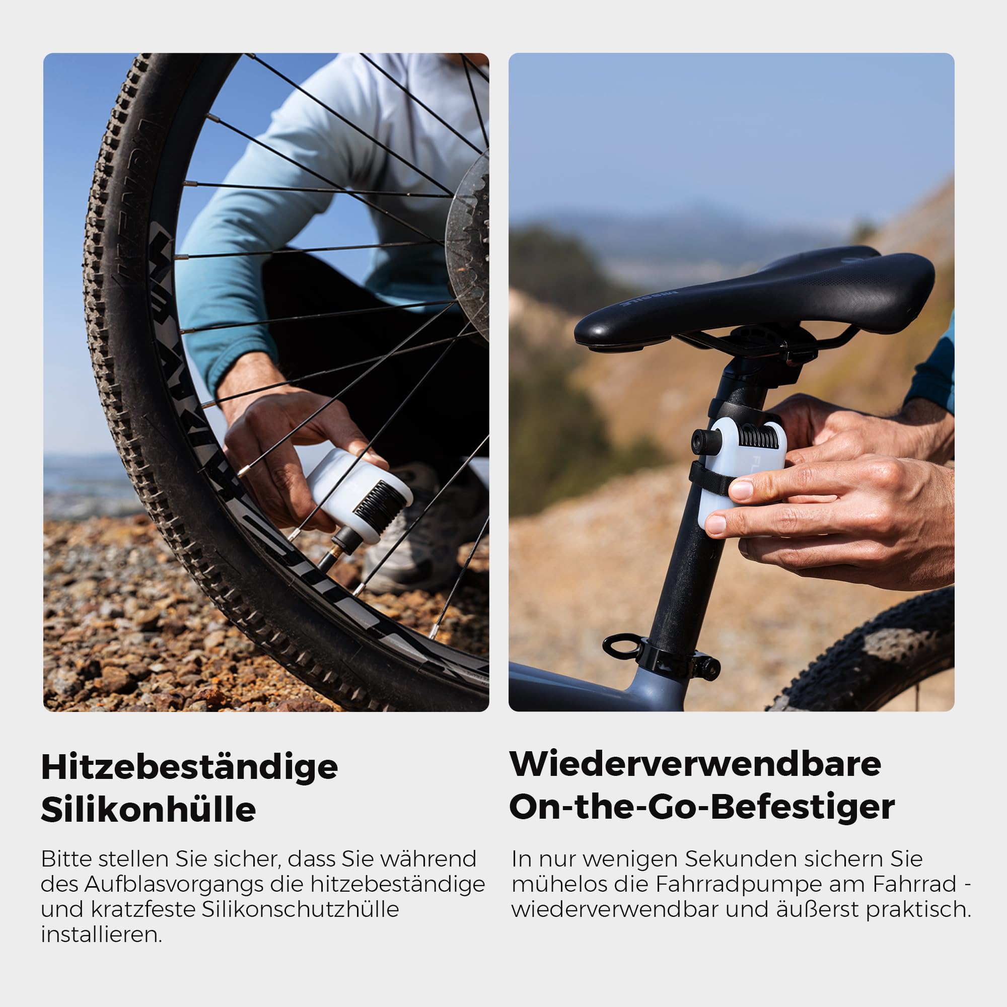 FLEXTAILGEAR TINY BIKE PUMP, Pompa Bici Portatile, Pompa Bicicletta Elettrica, 100 PSI in Soli 80 Secondi, Ultra Mini con Valvole Shrader e Presta per Ciclismo MTB Strada Mountain Bike