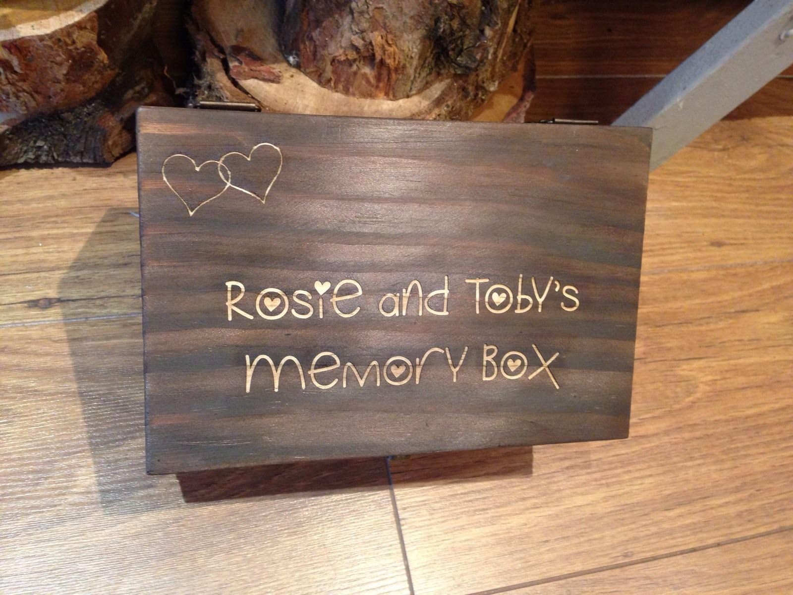 Personalised Wooden Keepsake Box In Chocolate Finish
