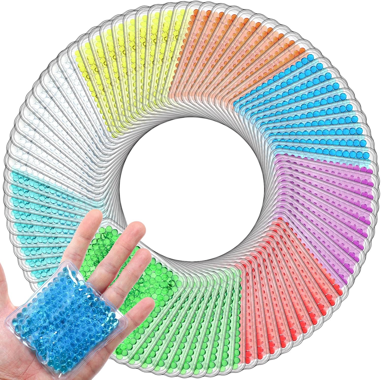 TrelaCo 120 Pack Small Gel Ice Packs for Injuries, 4 x 4 Inch, Reusable Soft Cold Packs Bulk, Boo Boo Ice Packs Hot Cold Compress for Pain Relief, Wisdom Teeth, Breast, Tired Eyes, Face, Headache