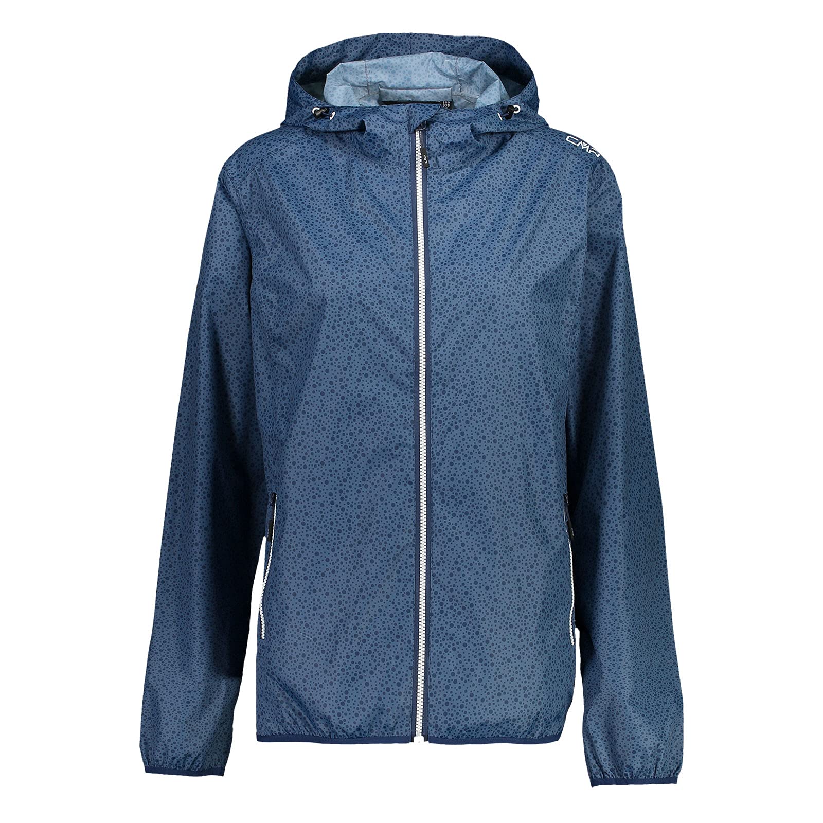 CMP - Woman Jacket Rain Fix Hood, Blue, XL