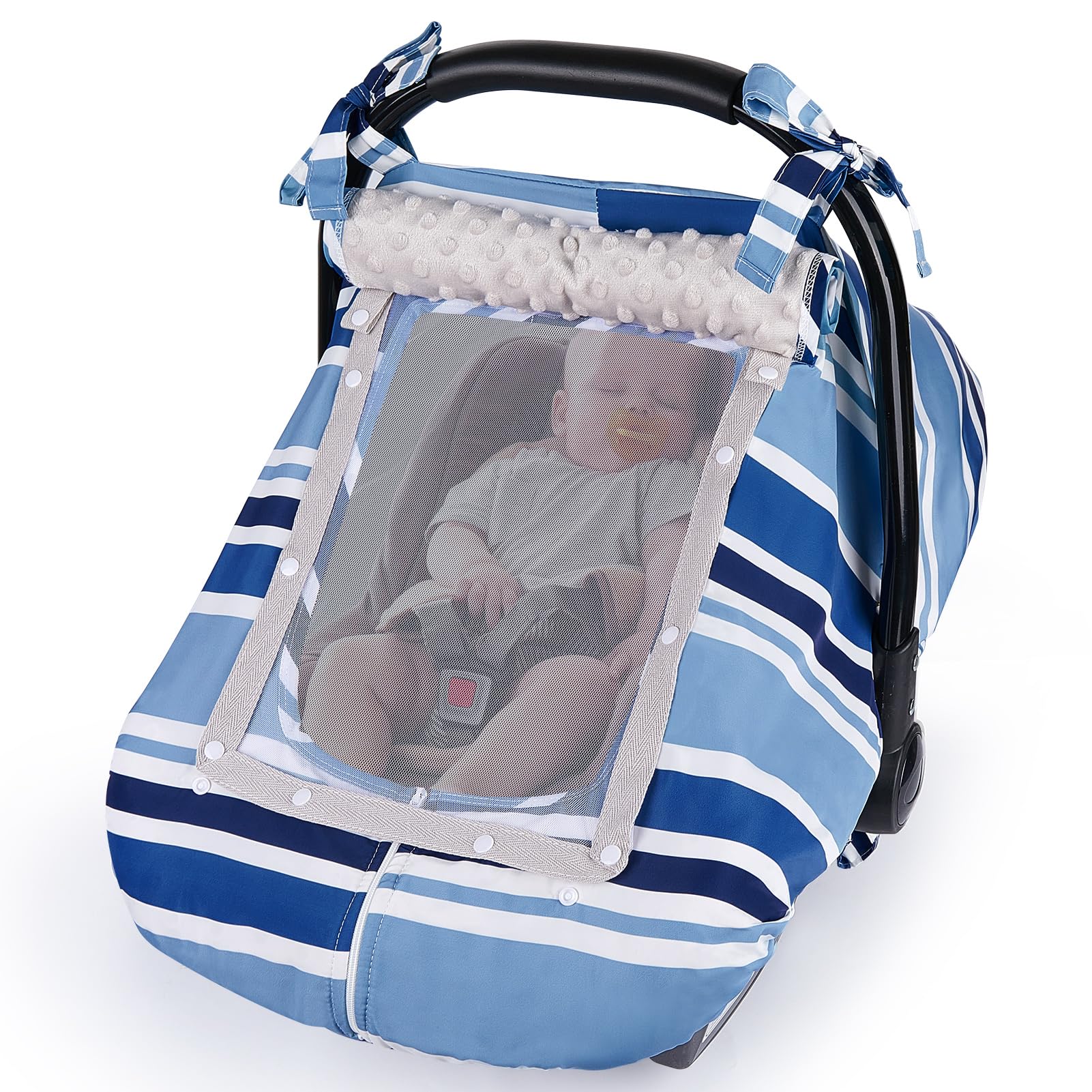 FIOBEE Baby Car Seat Cover, Car Seat Covers for Babies Infant Car Seat  Canopy with Breathable Mesh Window Waterproof Carseat Cover for Babies Boy  Girl