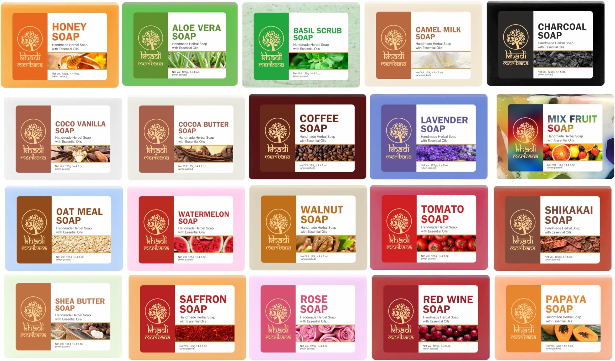 Assorted Natural Handmade Soaps - Flavour Fresh (Pack of 16)