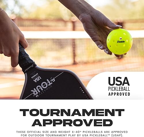 Miniatura 7 de Franklin Sports Pelotas de pickleball para exteriores, bolas de pickleball X-40, aprobadas por Estados Unidos (USAPA), bola oficial del US Open Ball