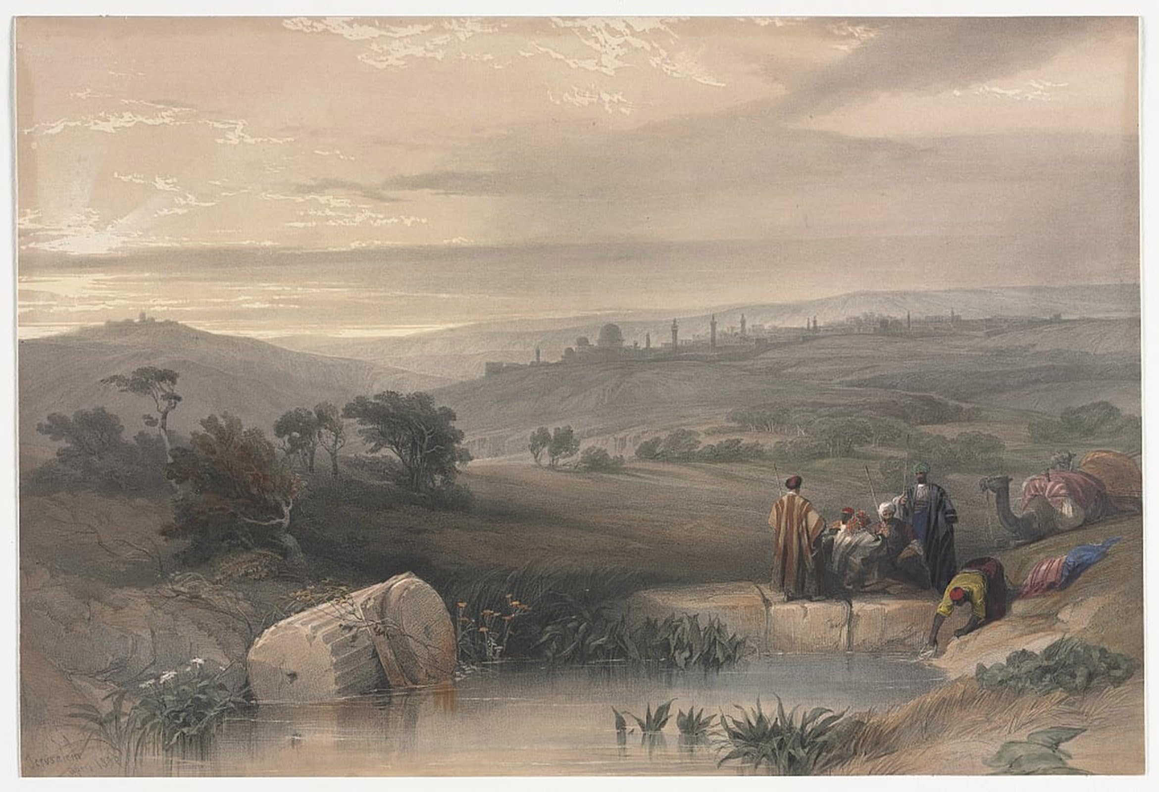SERENDIPITP Vintage Picture Print on Canvas Wall Art Poster Jerusalem by David Roberts Artwork Print Poster for Wall Decor 60x90cm