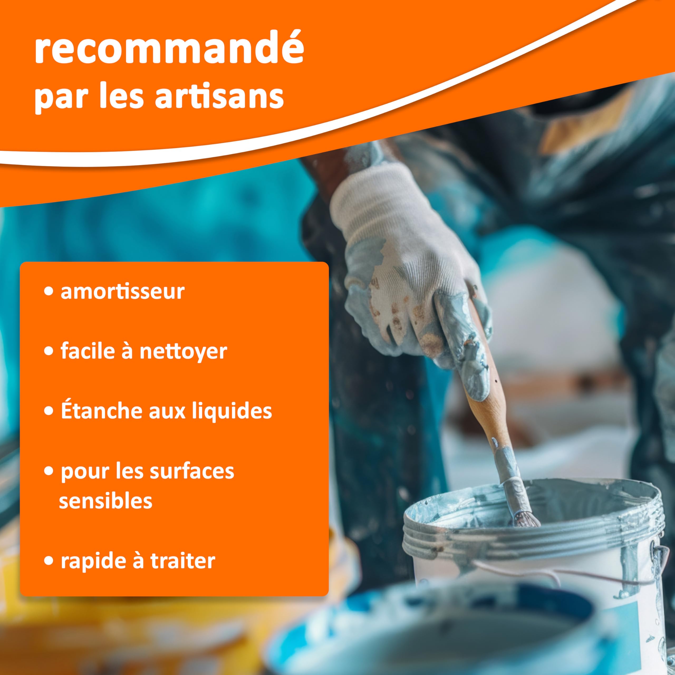 easyliner® non-tissé de peintre avec revêtement adhésif - 25 m² - Qualité supérieure - Poids: 160 g/m² - Protection parfaite pour les revêtements de sol (rouleau de 25 m²)