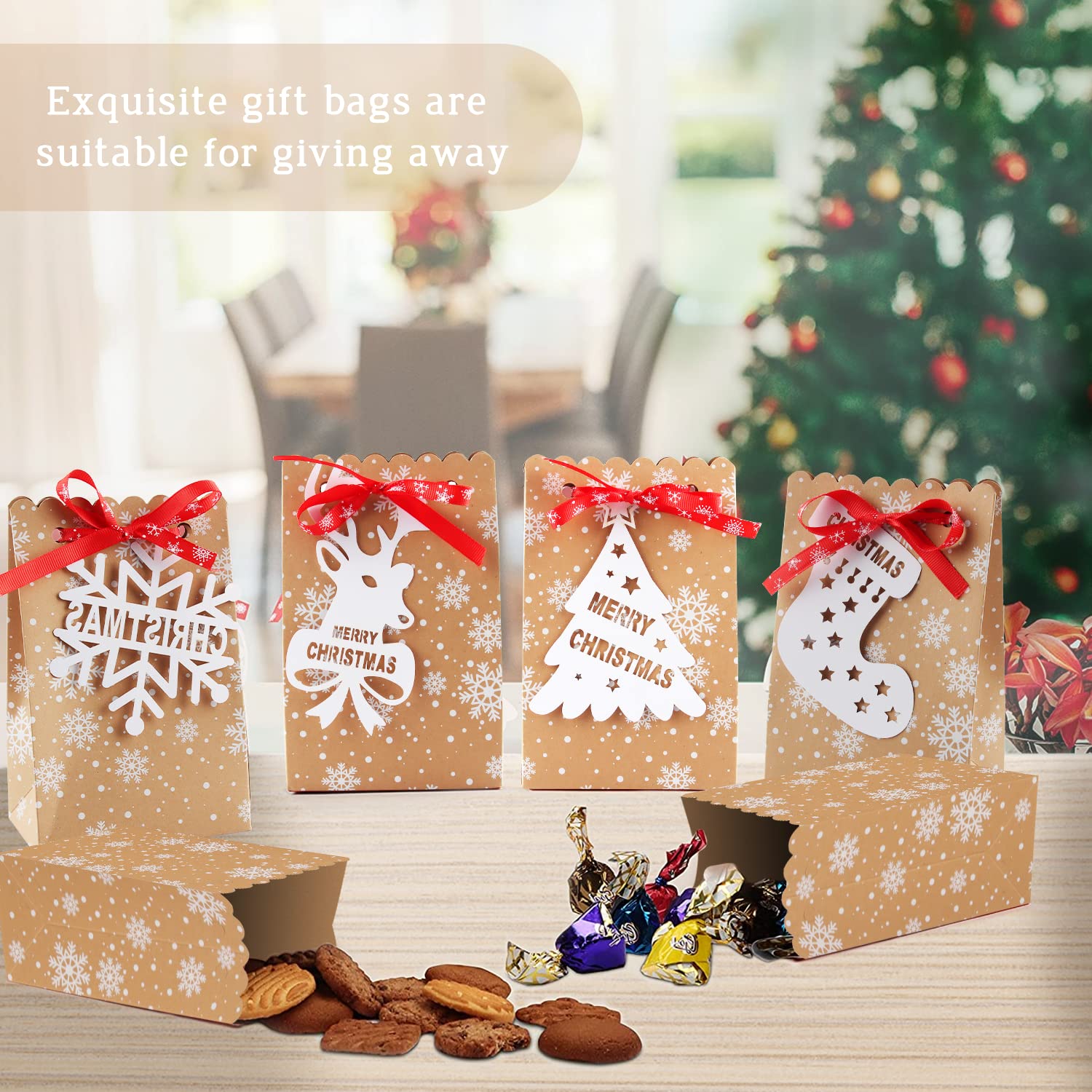 Porte-clés Ange Noël Lot De 24 - Sacs Cadeaux Organza + Étiquettes Kraft - Déco Mariage, Fête, Cadeau Invité