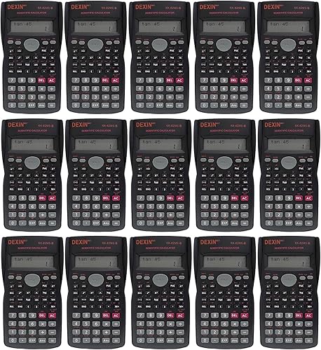 Miniatura 1 de YUQILIN Paquete de 16 calculadoras científicas de ingeniería de 2 líneas, calculadoras de bolsillo multifunción de construcción básica, de gran