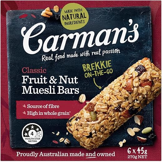 Carmans Muesli Bars 270gms With Classic Fruit & Nut Oaty Go