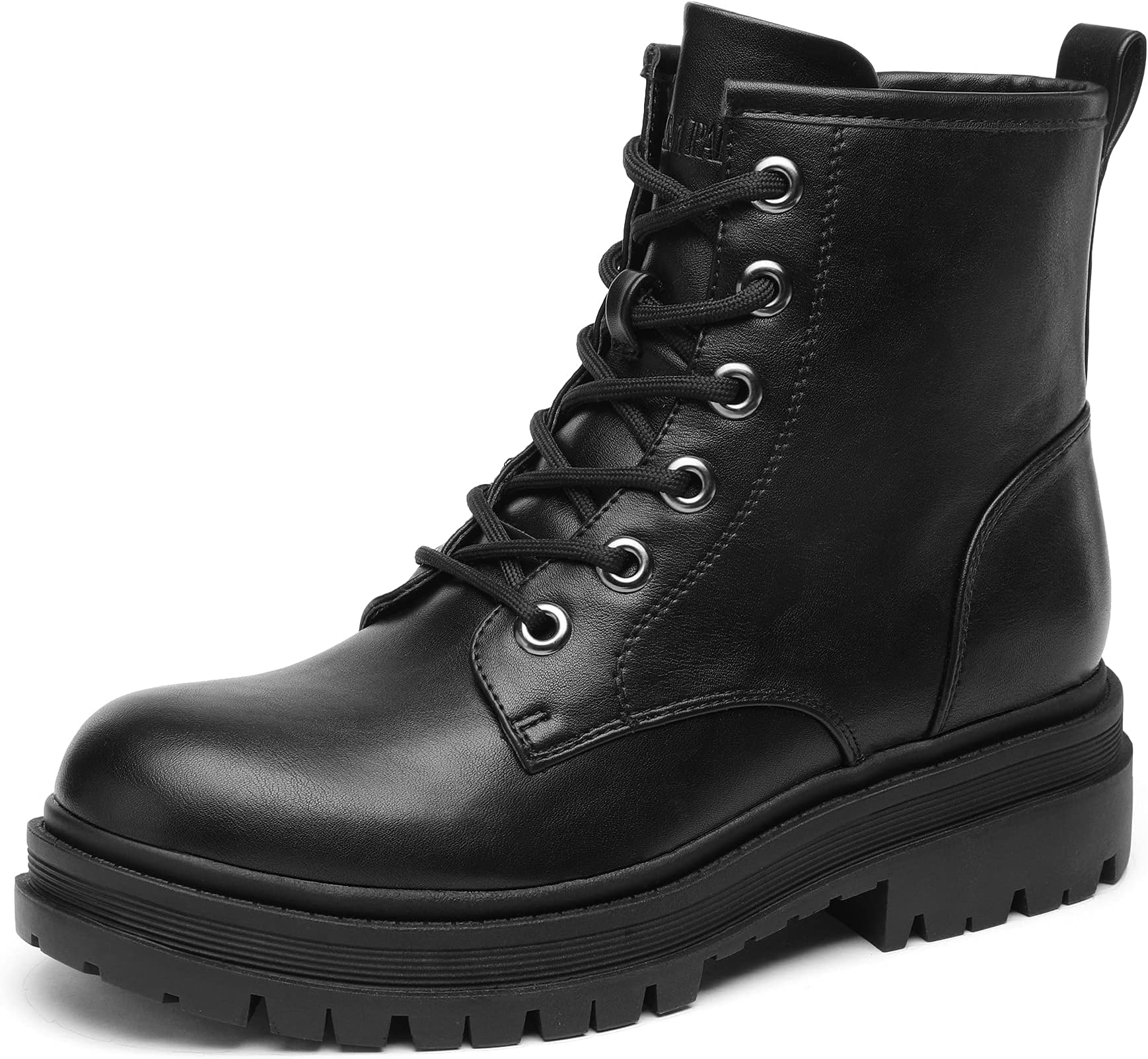 Combat Boots Ankle Booties Lace-up Platform Side Zipper Lug Sole Boots Ankle Boots for Women